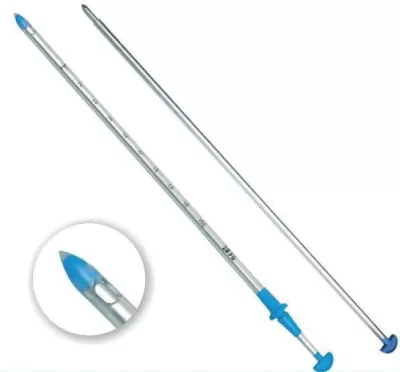 Cateter toracic cu trocar, PVC fără DEHP, cu linie radioopacă